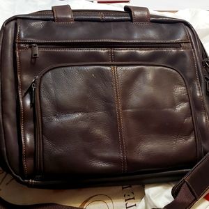 Leather computer work bag